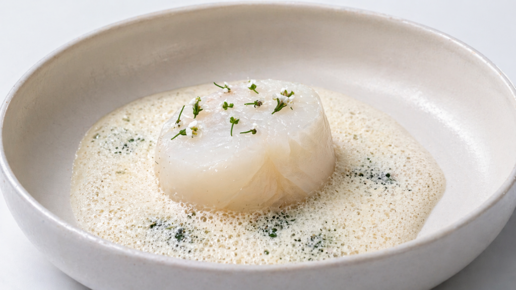 Plat de bacallà Nieve de Hamza Zahrou