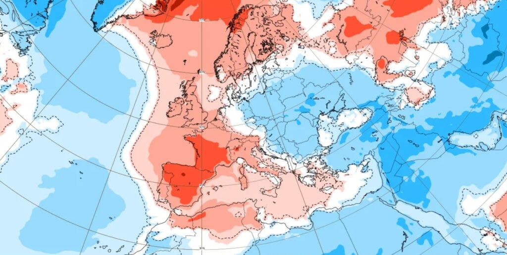 anomalia temperatura setmana 6 abril ECMWF