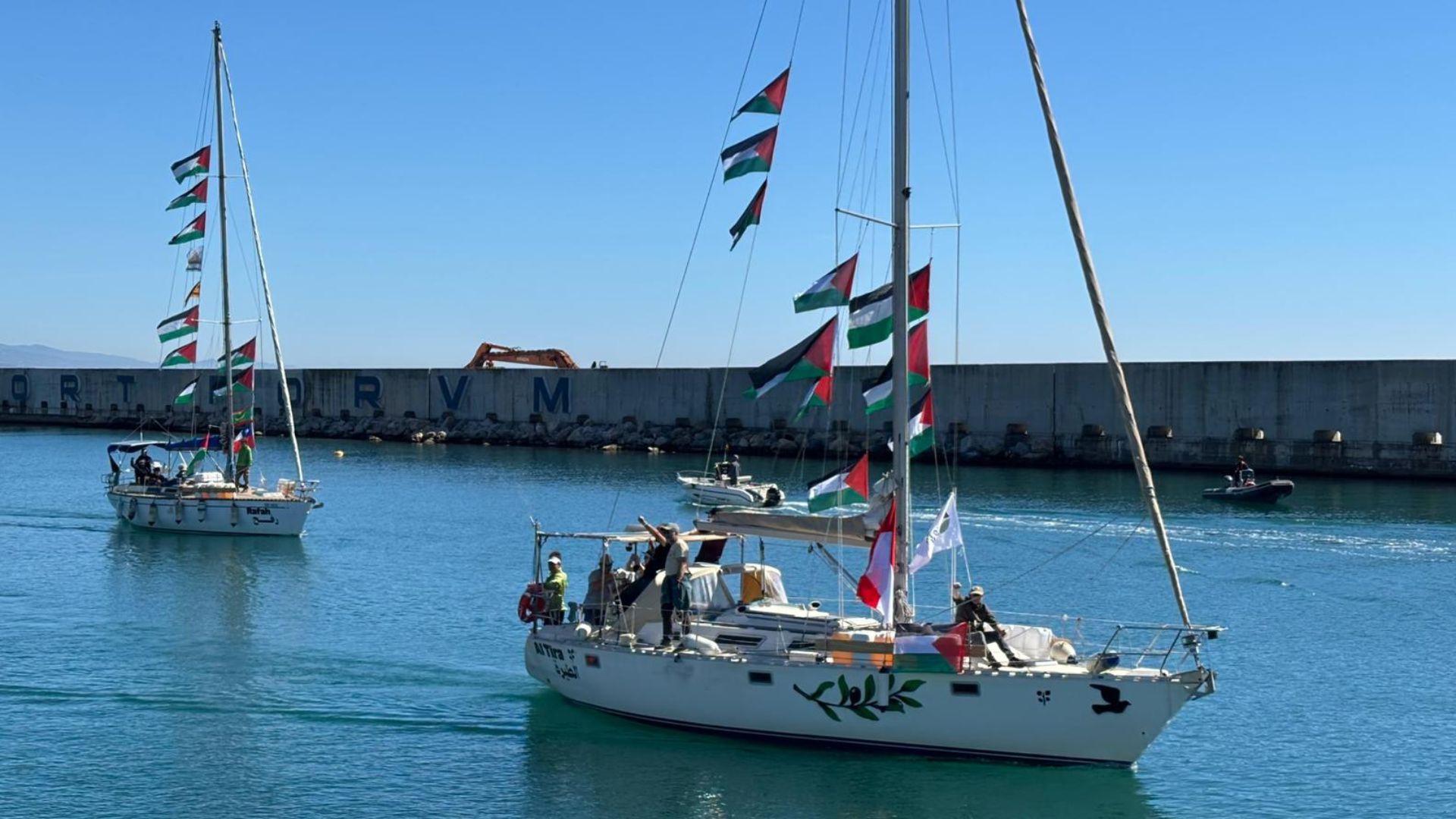 sortida de la flotilla cap a Gaza el 15 d'abril
