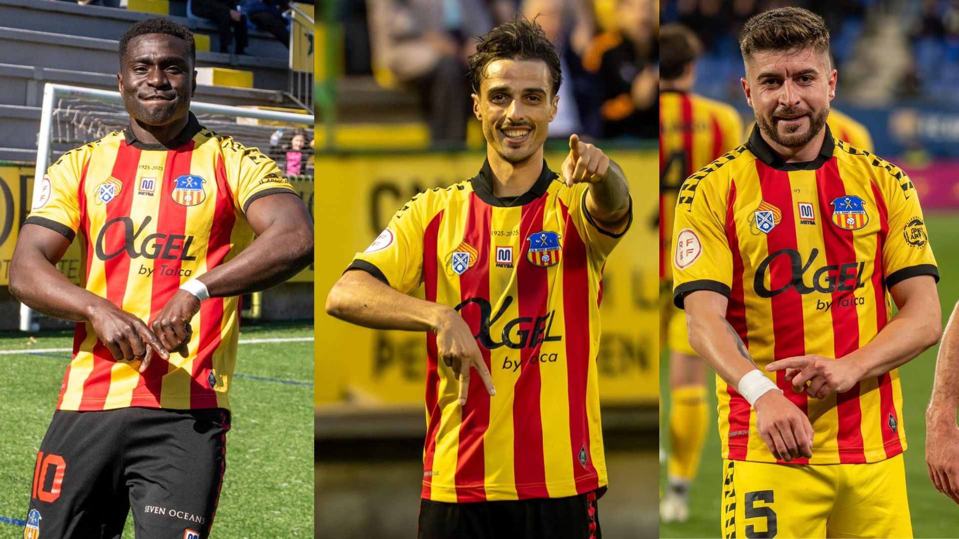 Marcos Mendes, Alexis García i Lucas Viña, els golejadors del Sant Andreu