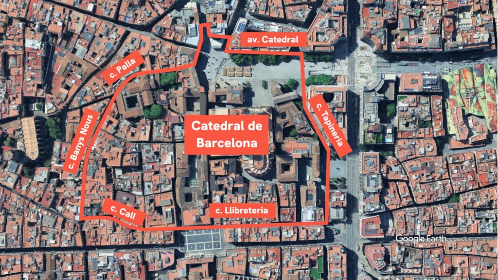 Afectacions tr&agrave;nsit catedral de Barcelona visita papa Lle&oacute; XIV