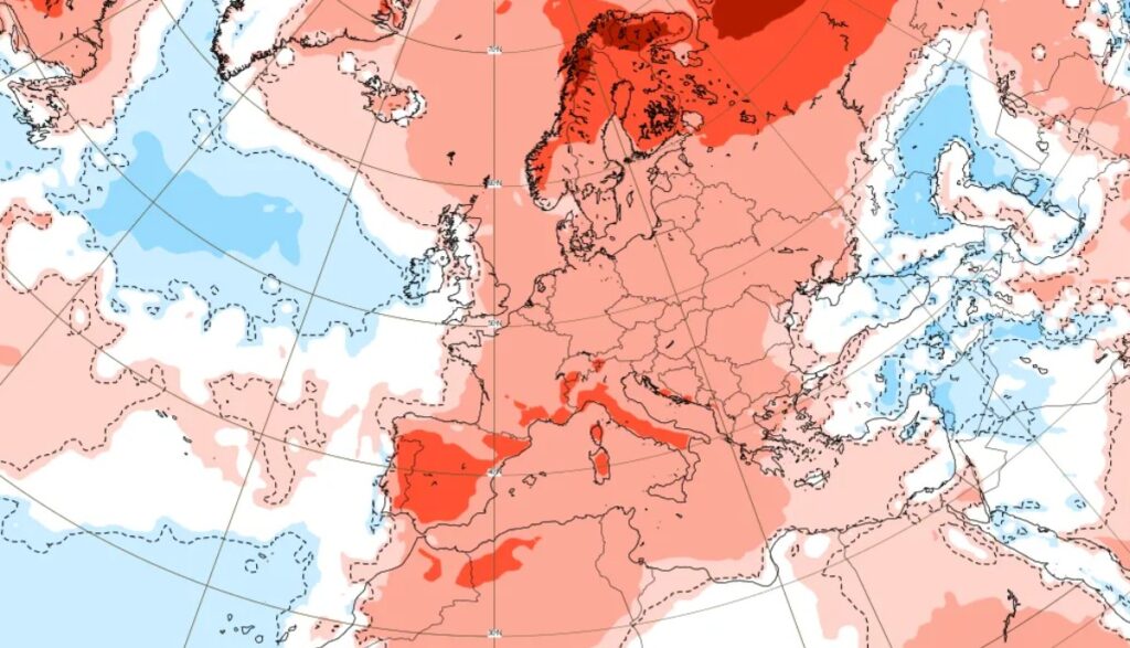 anomalia temperatura setmana 8 juny ECMWF