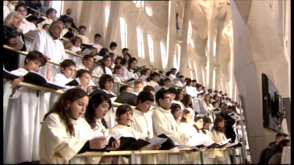 600 coristes cantaran a la Sagrada Família durant la visita del papa: "És com una dutxa de so" | música coral, Orfeó Català, papa Benet XVI, papa Lleó XIV, Sagrada Família
