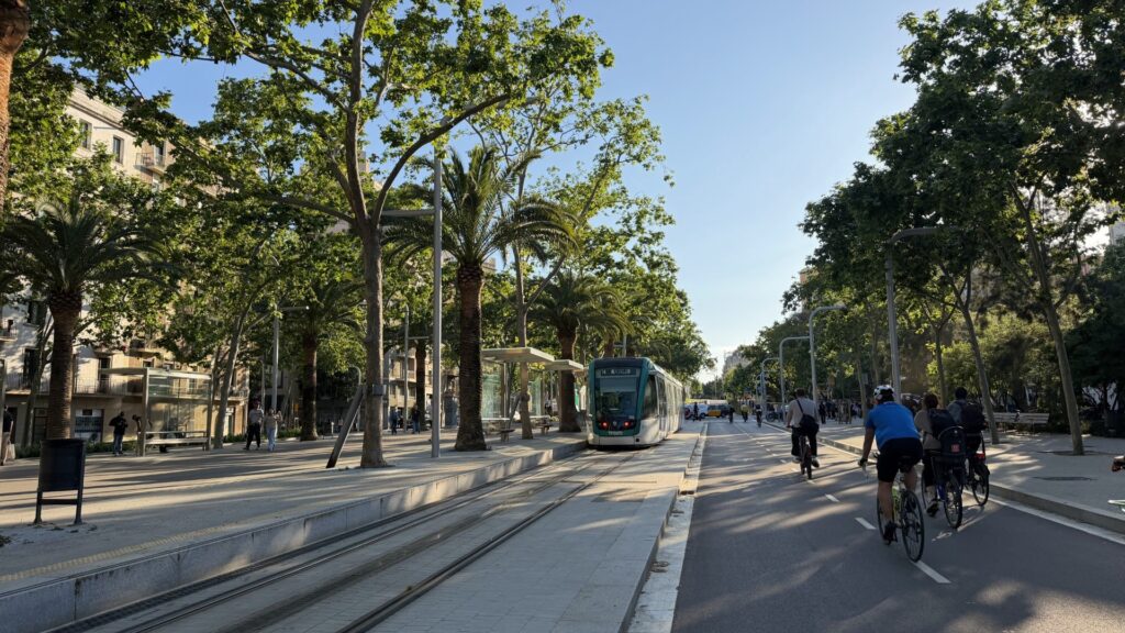 Revolució verda al carril bici de la Diagonal aquests dies de maig
