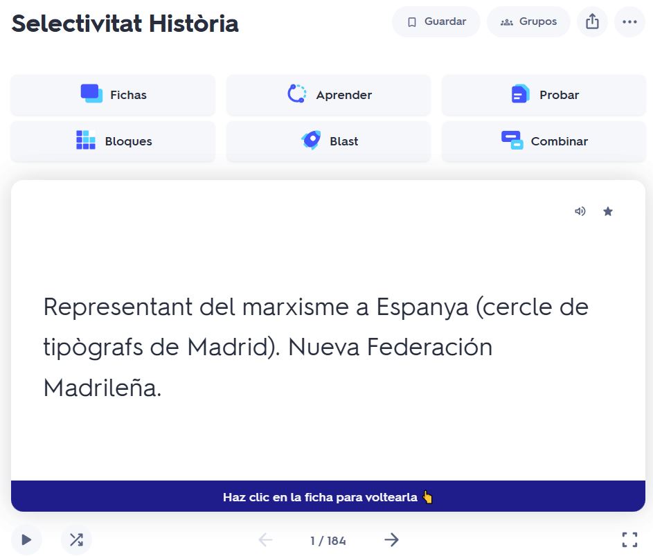 quizlet targetes memoritzaci&oacute; selectiviat