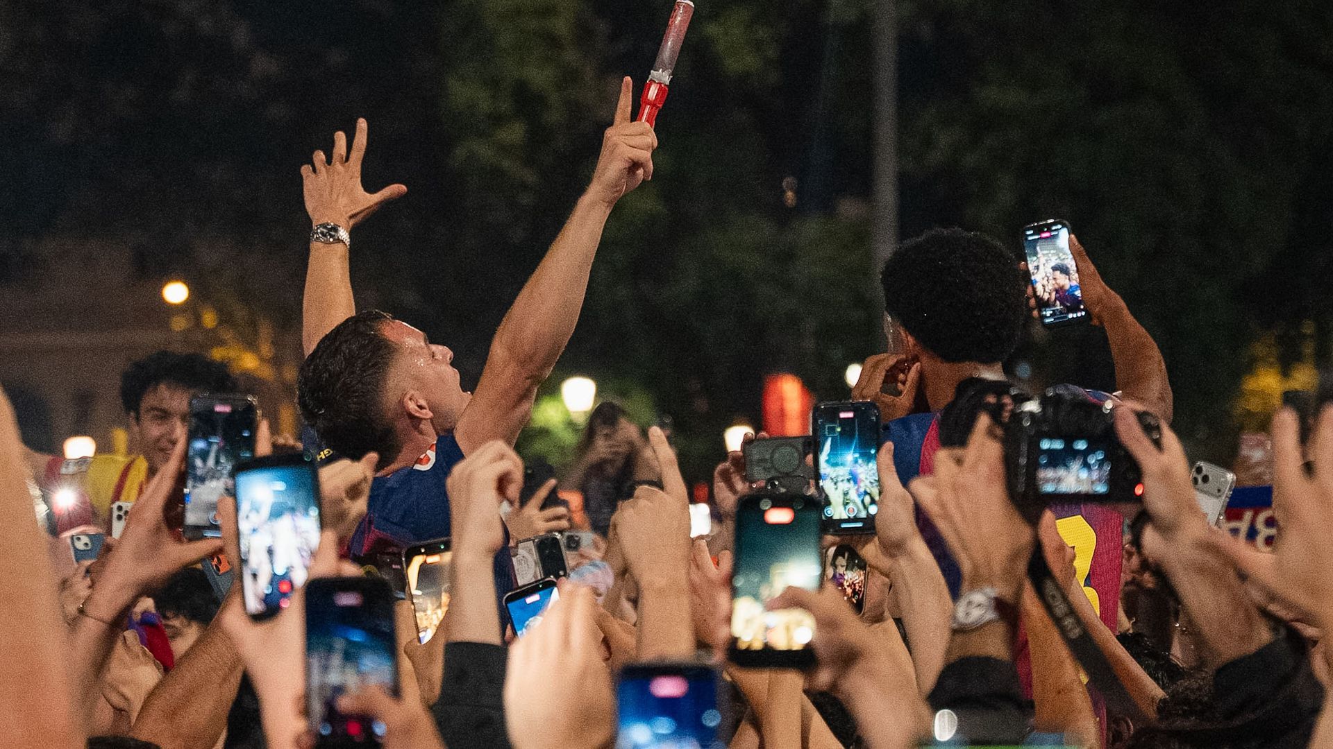 Marc Casado celebració títol Lliga a plaça de Catalunya
