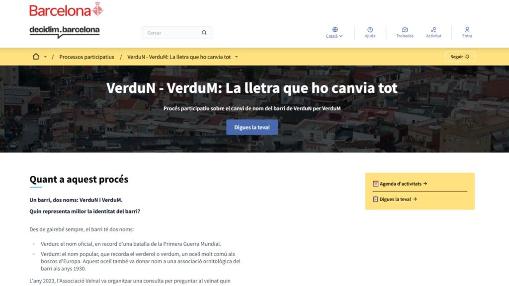 L'hora de la veritat: arrenca el procés oficial per votar si el barri es dirà Verdum o Verdun | Barris, nomenclàtor, participació ciutadana