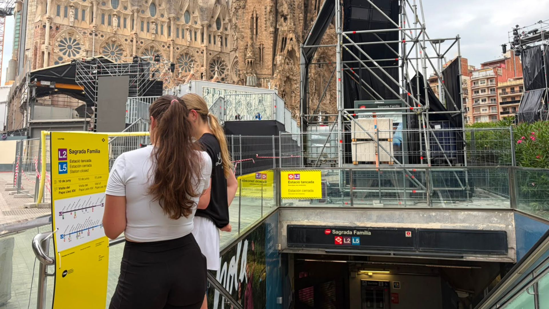 Estació Sagrada Família tancada per la visita del papa a Barcelona