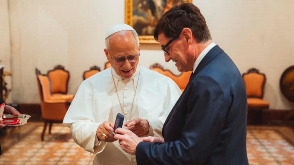 Illa i papa durant la visita del pontífex a Barcelona