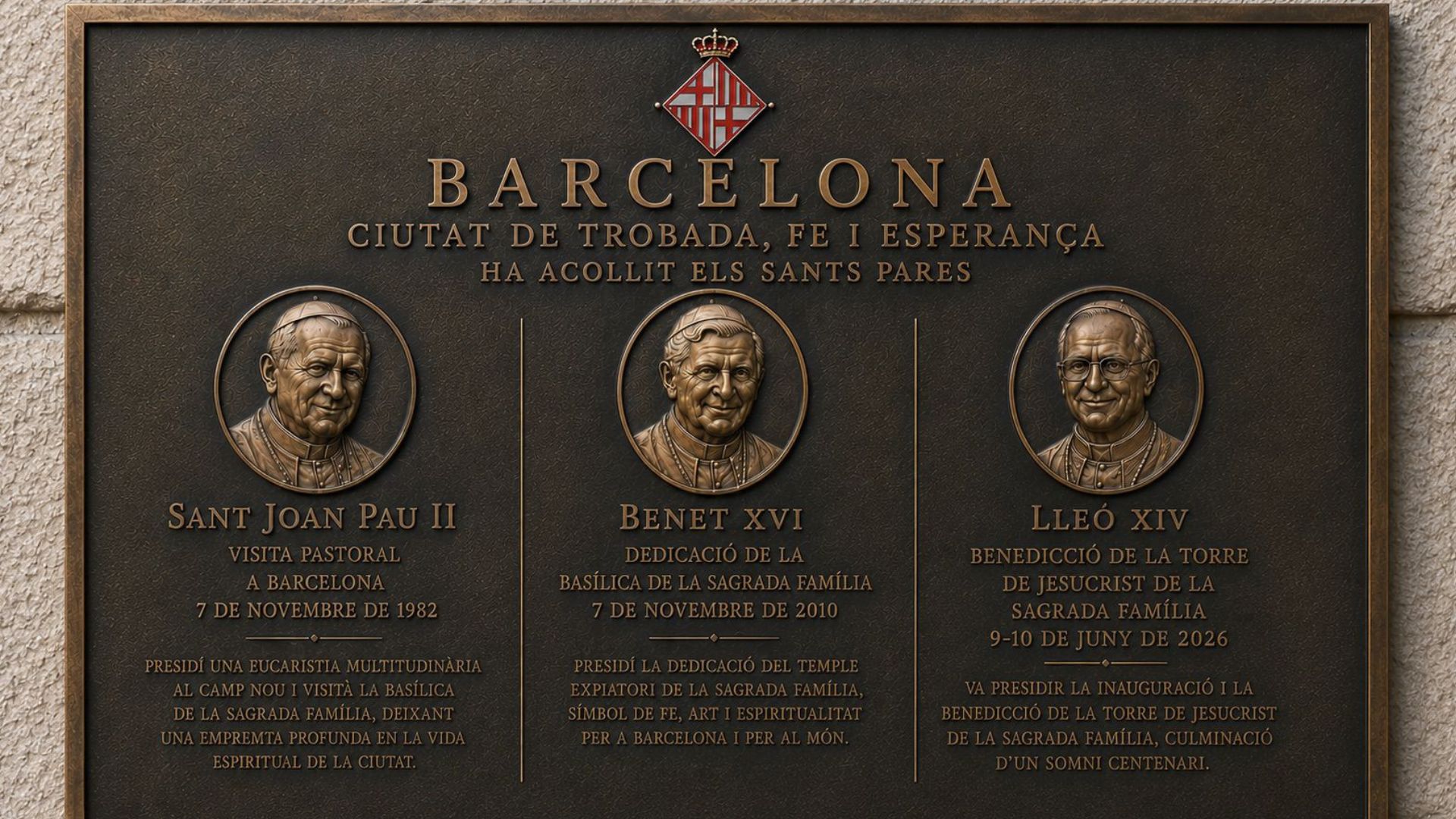 placa commemorativa papa PP