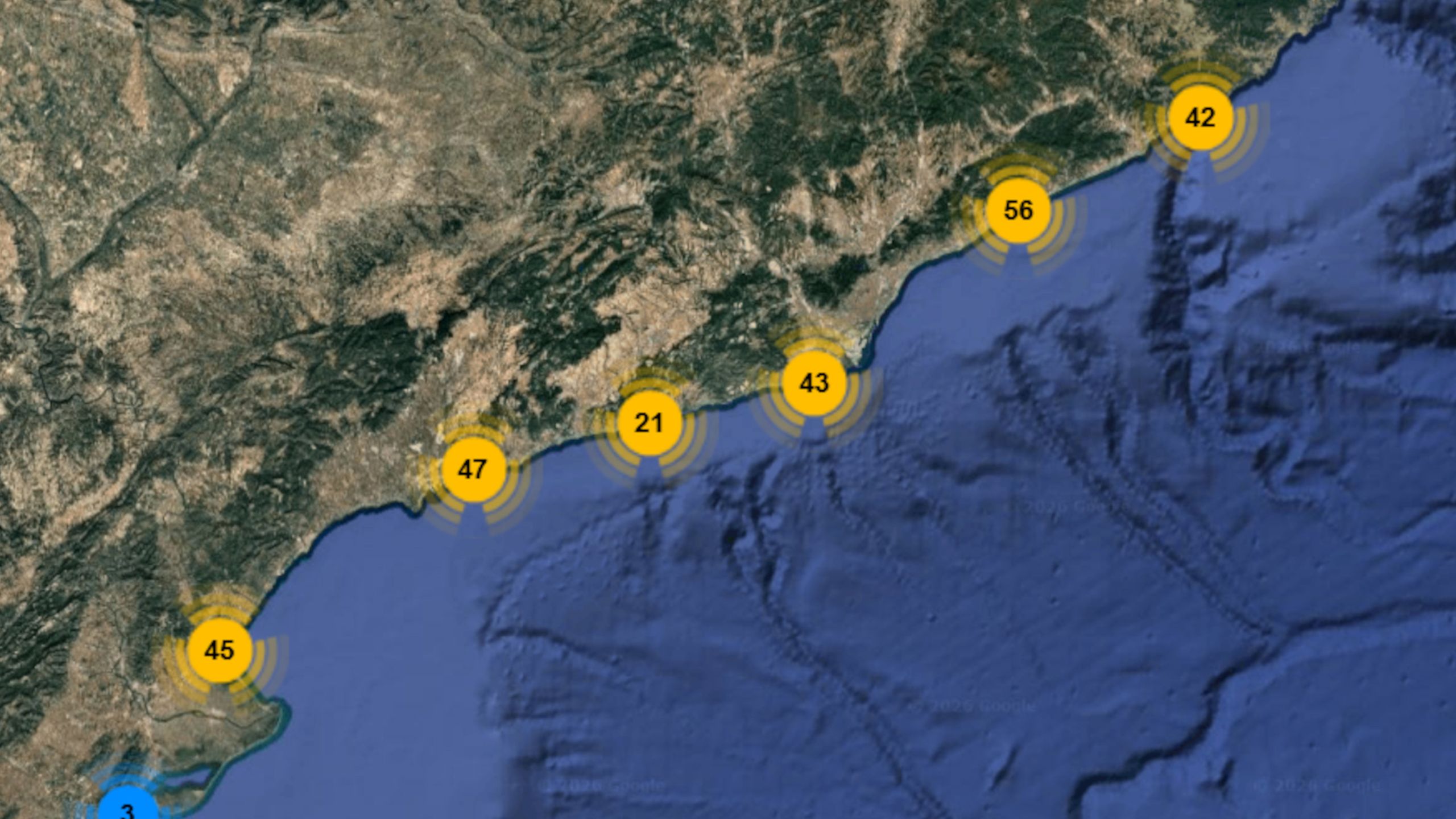 mapa Protecció Civil estat platges Catalunya