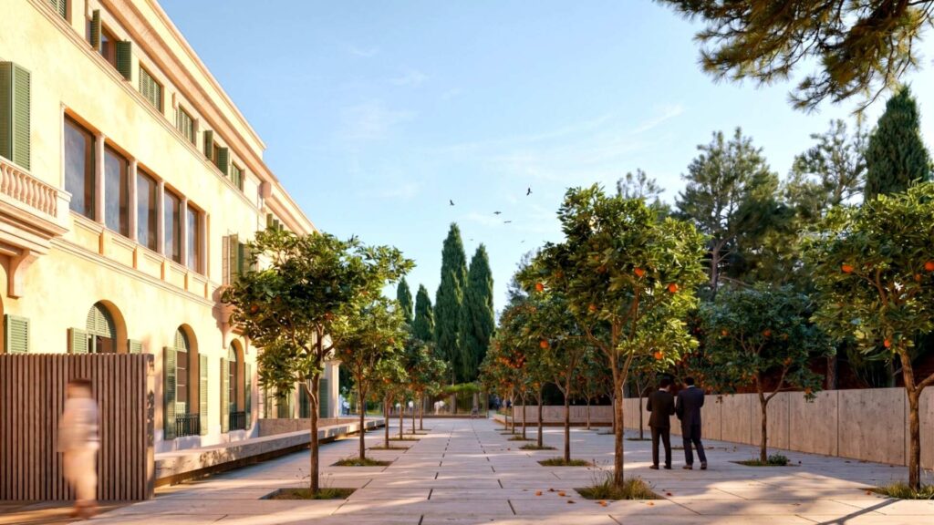 imatge virtual pati tarongers Palau Pedralbes