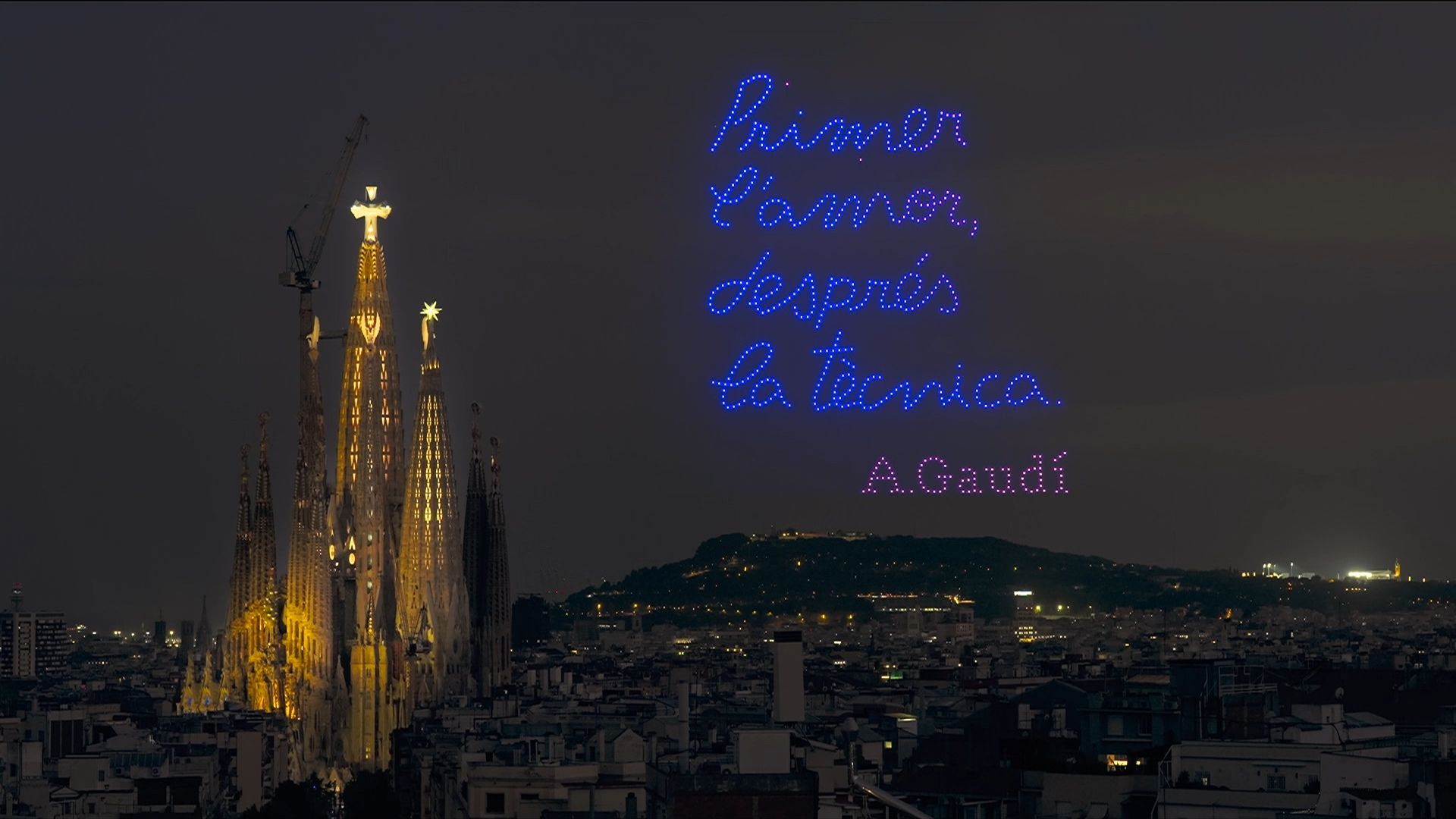 Espectacle drons Sagrada Família per la visita del papa