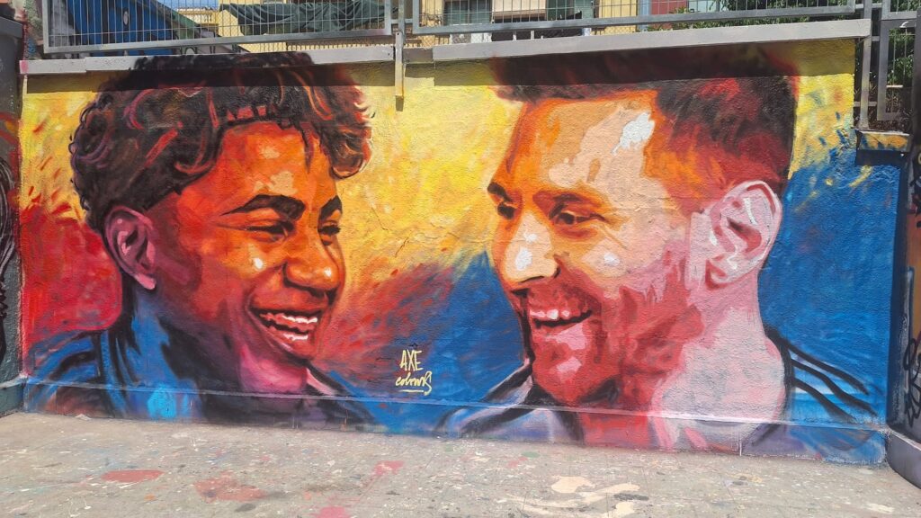 El mural èpic que reuneix Leo Messi i Lamine Yamal amb motiu de la final del Mundial 2026 | Lamine Yamal, Leo Messi, Mundial