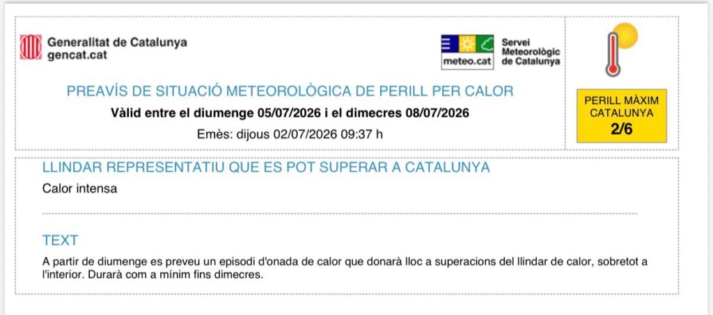 La segona onada de calor de l'estiu ja truca a la porta de Catalunya | calor, onada de calor, temperatura