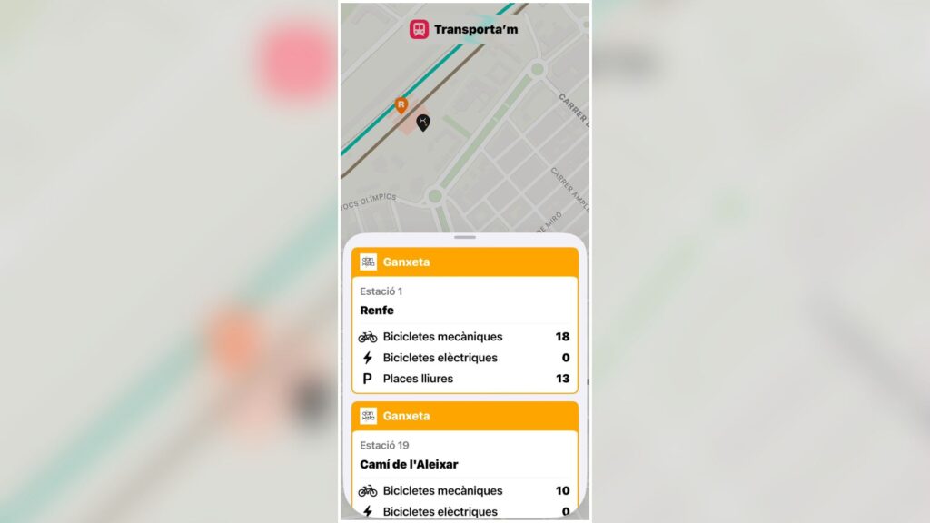 App Transporta'm Bicing