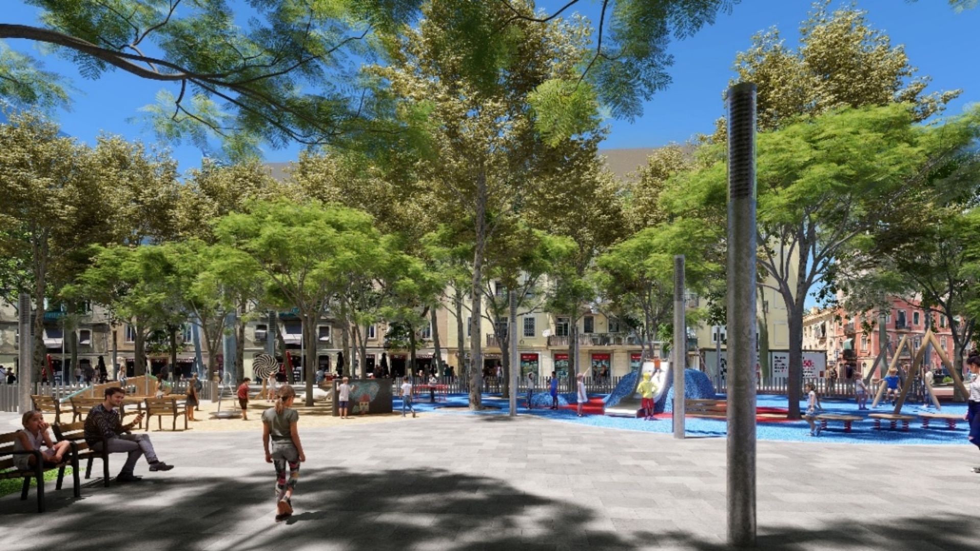 Plaça del poeta boscà Barceloneta