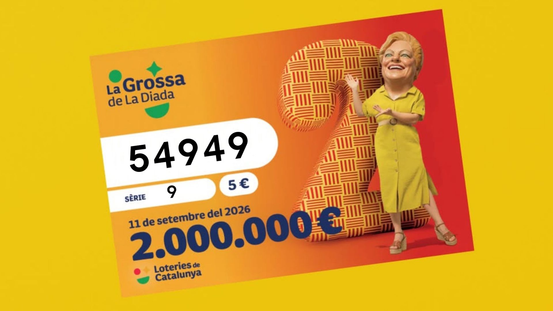 54949 de la sèrie 9, primer premi de la Grossa de la Diada 2026 | diada, Diada Nacional de Catalunya, Grossa, loteria
