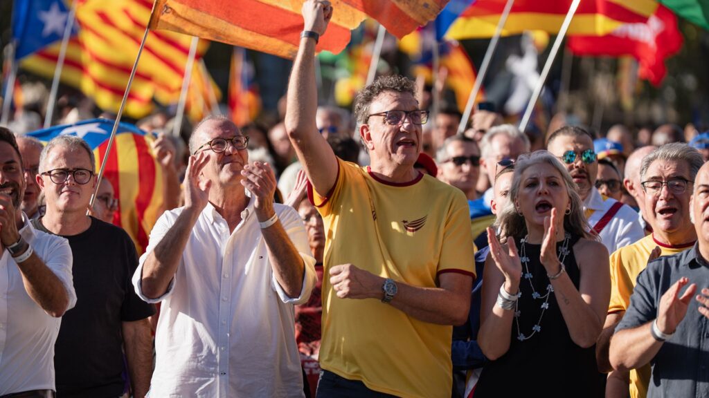 Xavier Antich i Josep Vila manifestació Diada